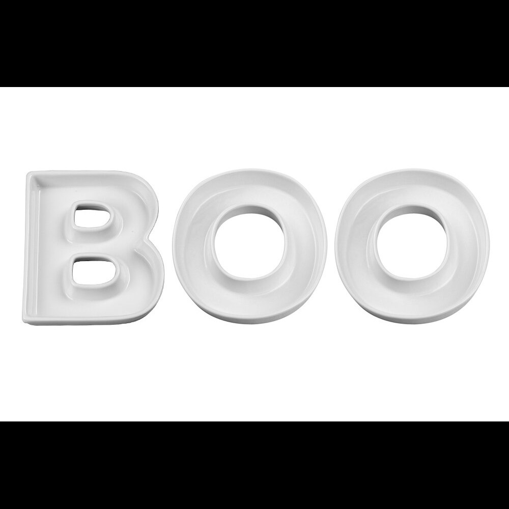 Halloween Decor BOO plates candy dish